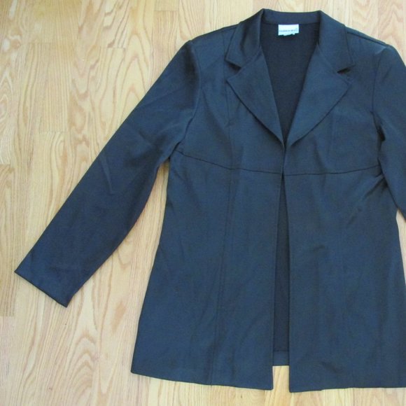 FASHION BUG WOMEN'S SIZE L (12) SUIT BLACK JACKET & SKIRT STRETCH MADE IN USA - Picture 2 of 9